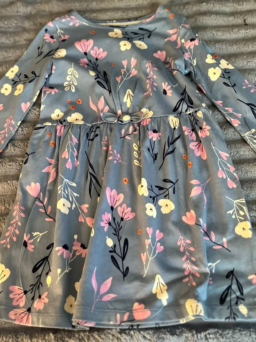 Carter's Gray Floral Print Dress with Pink and Yellow Accents